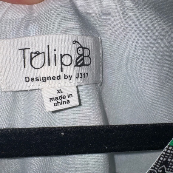 Tulip B Green Patterned Sleeveless Mini Dress NWT - Picture 5 of 7